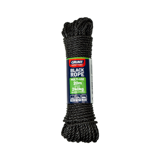 Grunt Multi Purpose Rope - 4mm x 20m - Polypropylene - Weather Resistant - Auzzistore