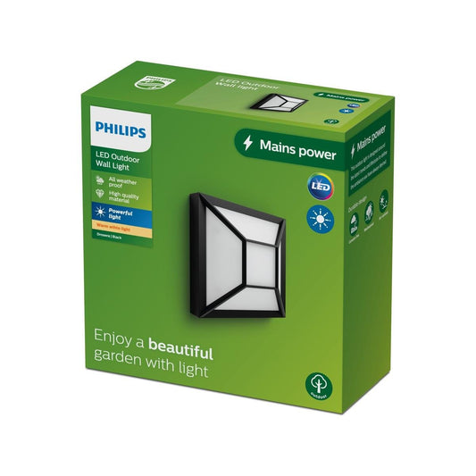 Wall Led Outdoor Square Light - 12W - 1300lm - IP44 Water Resistant - Warm White