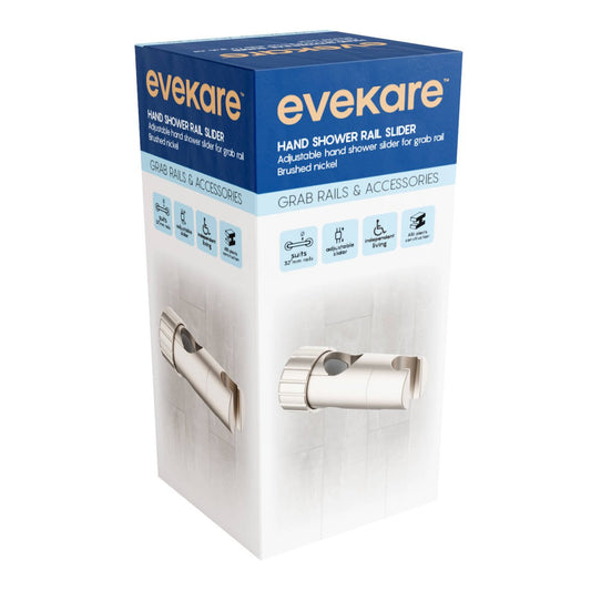 Evekare 32mm Brushed Nickel Shower Slider - Adjustable Hand Shower - Easy Install – view 2