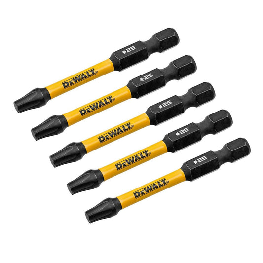 Dewalt Flextorq Screwdriver Bit 5 Pack - 57mm TX25 - Impact Resistant – view 2 - Auzzistore