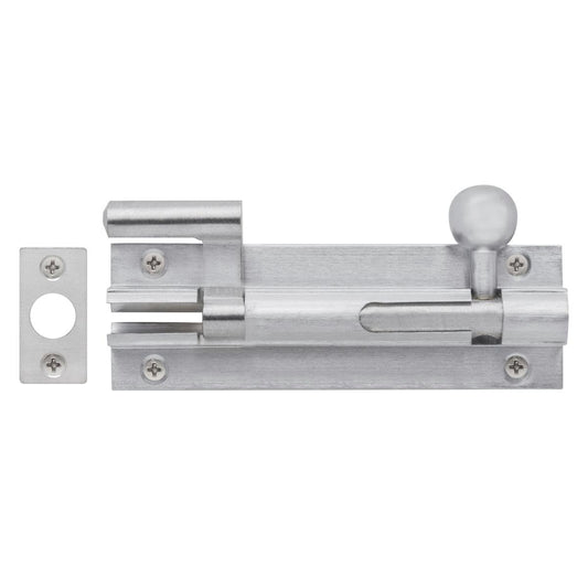 Delf Cranked Barrel Bolt Offset 100mm Zinc Alloy Satin Chrome 9.5mm - Auzzistore