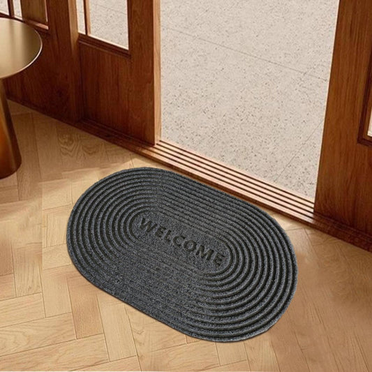 Maxfind Charcoal Oval Scraper Doormat 40x60cm - Eco-Friendly, Durable – view 2 - Auzzistore