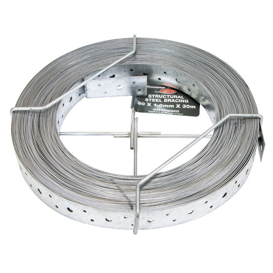 Airco Structural Galvanised Strapping 30mm x 1mm x 30m - Durable & Compliant – view 2 - Auzzistore