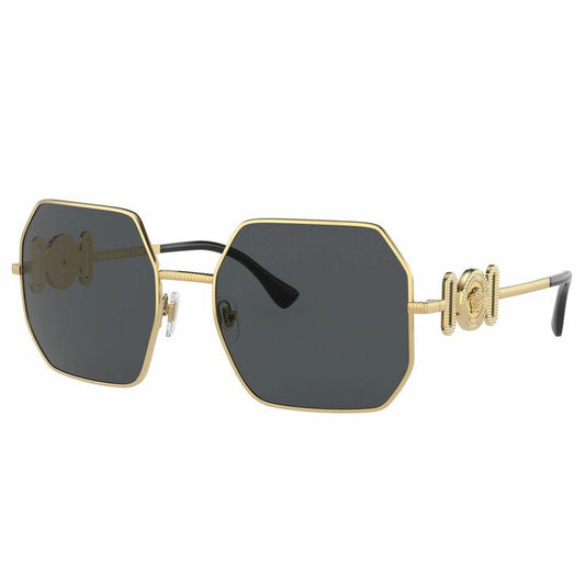 Versace VE2248 Women's Metal Sunglasses Gold Irregular Shape Grey Lenses — image 2