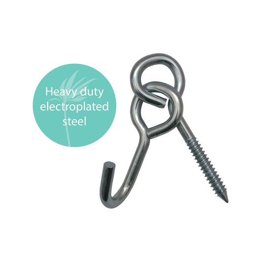 Two Trees Permanent Hammock Hooks 2 Pack - Heavy Duty Steel - 250kg Capacity – view 2