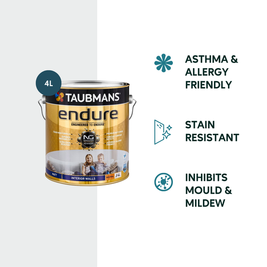 Taubmans 4L Neutral Matt Endure Interior Walls Paint - Stain Resistant - Low Odour – view 2 - Auzzistore