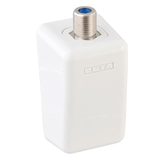 Deta F Connector Skirting Board Outlet - 30mm Polycarbonate - White - Auzzistore