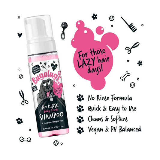 Bugalugs No Rinse Dog Shampoo - 200ml - Baby Fresh Fragrance - Vegan – view 2