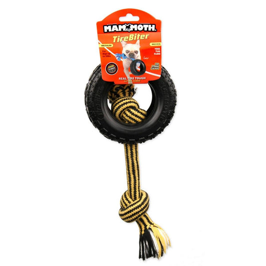 Mammoth Medium Tirebiter Rope Dog Toy - Durable Natural Rubber - 12cm