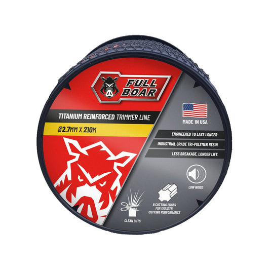 Full Boar 2 Trimmer Line - 7mm x 210m - Titanium Reinforced - Durable Cutting - Auzzistore