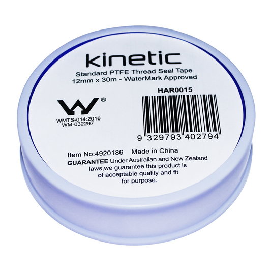 Kinetic Thread Seal - 12mm x 30m - White - PTFE - WaterMark Approved – view 2 - Auzzistore