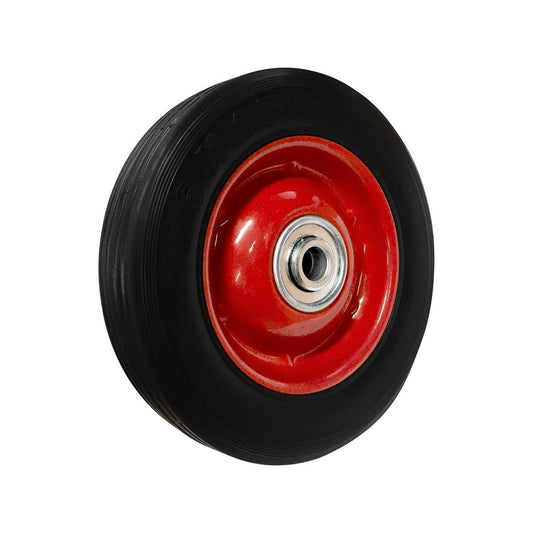 Easyroll 150mm Black Rubber Tyre - Red Metal Centre - 40kg Load Rating - Auzzistore
