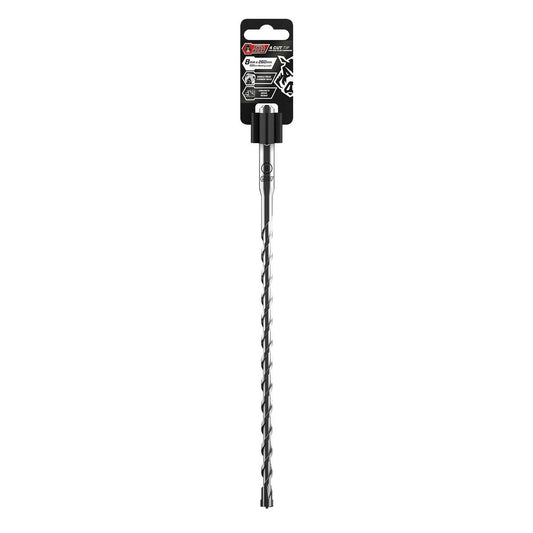 Full Boar 4 Cut Tip Drill Bit - 8mm x 260mm - Carbide - Concrete, Brick - Auzzistore