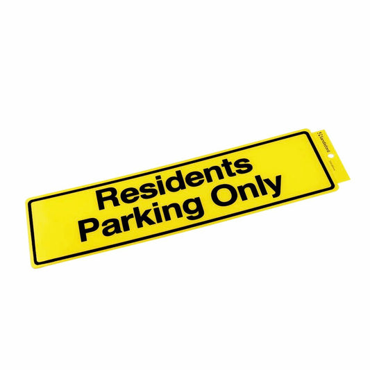 Sandleford Residents Parking Only Sign - 330 x 95mm - Yellow Self Adhesive - Auzzistore