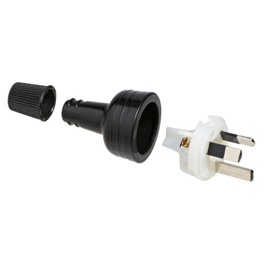 HPM 10A Plug Top Rear Entry - Black - 3 Pin Flat Connector - Durable PVC - Auzzistore