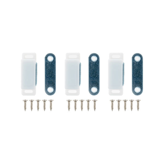 Taskmaster Magnetic Door Catch - 46mm - White - 3 Pack - Durable Plastic – view 2 - Auzzistore