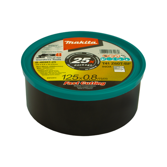 Makita Cutting Wheel 125mm 0.8mm 25 Pack - Zirconia Alumina - Durable - Auzzistore