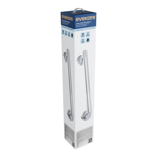 Evekare 450mm Polished Stainless Steel Linear Grab Rail - Durable Support – view 2