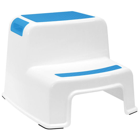 All Set 2 Step Stool 100kg 400mm x 700mm Blue - Lightweight & Non-Slip - Auzzistore
