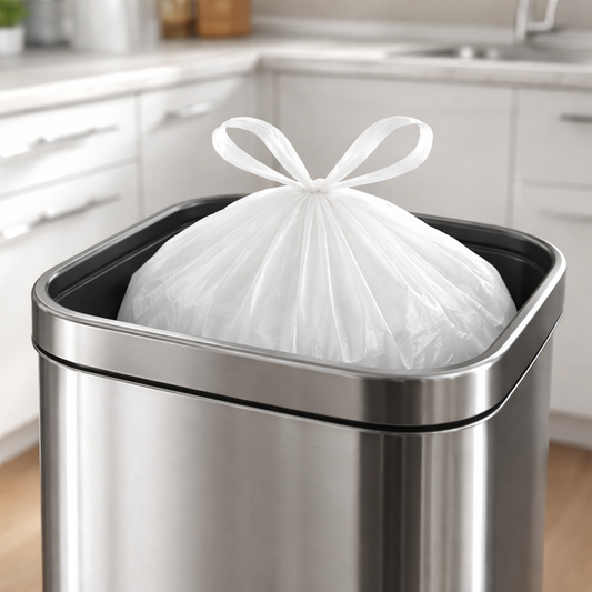 Grunt Kitchen Rubbish Bags - 27L - 100 Pack - Tie Top - White - 510 x 660mm
