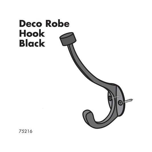 Adoored Double Black Robe Hook - 140mm Zinc Alloy - Elegant Design – view 2 - Auzzistore