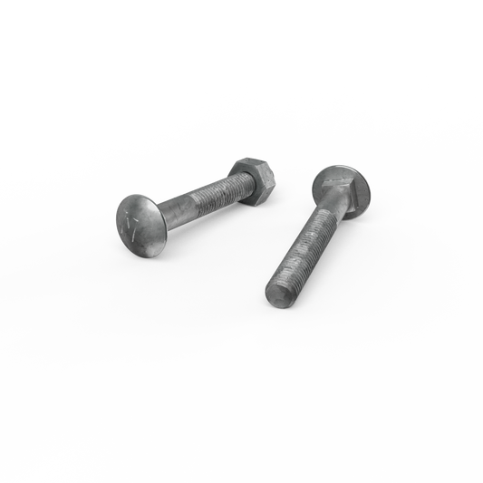 Zenith M8 x 60mm Hot Dip Galvanised Cup Head Bolts and Nuts 25 Pack – view 2 - Auzzistore