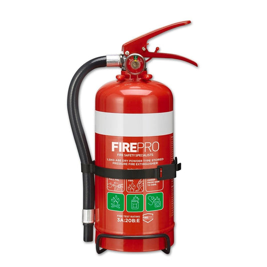 Firepro Dry Powder Fire Extinguisher - 1.5kg - Heavy Duty - Wall Mountable - Auzzistore