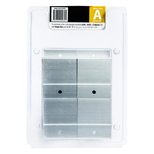 Suntuf 50mm Sunlite 10 Aluminium End Cap Lock 8 Pack Durable Design - Auzzistore