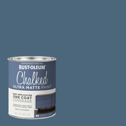Rust Oleum Coastal Blue Chalked Paint 887ml - Ultra Matt Finish - Indoor Use – view 2 - Auzzistore