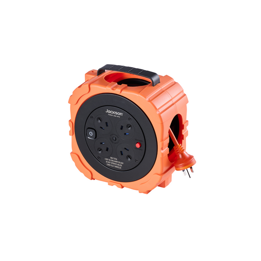 Jackson 10m Rugged 4 Outlet Extension Reel - Safety Shutters - Portable – view 2 - Auzzistore