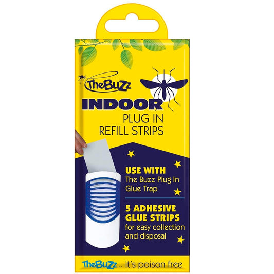 The Buzz Indoor Plug In Refill Strips - 5 Pack Adhesive Sheets - Poison Free - Auzzistore