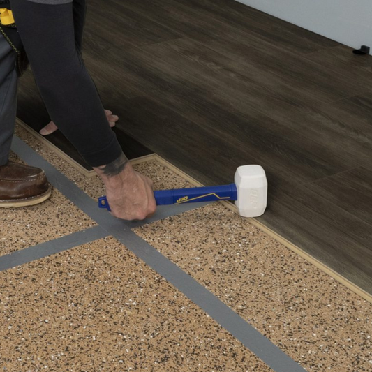 QEP 16oz Pro Rubber Floor Mallet - 600mm x 120mm x 120mm - White - Durable – view 2 - Auzzistore