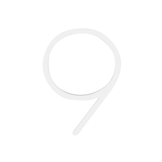 Sandleford Slimline Number 9 - 120mm - White - Durable Address Display - Auzzistore