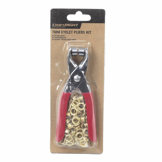 Craftright 7mm Eyelet Plier Kit - Includes 100 Eyelets - Chrome Plated – view 2 - Auzzistore