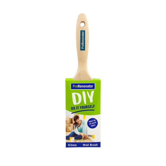Pro Renovator 63mm Wall Paint Brush - Synthetic Filament - Smooth Finish - Auzzistore