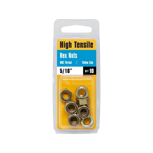 Pinnacle 5 16 Yellow Zinc Hi Tensile Nuts 10 Pack Durable Strength – view 2 - Auzzistore