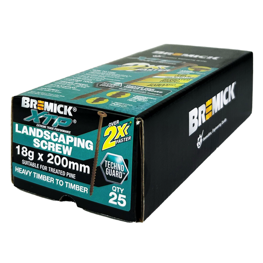 Bremick XTP Landscape Screws - 18g x 200mm - Galvanised - 25 Pack - Durable – view 2 - Auzzistore