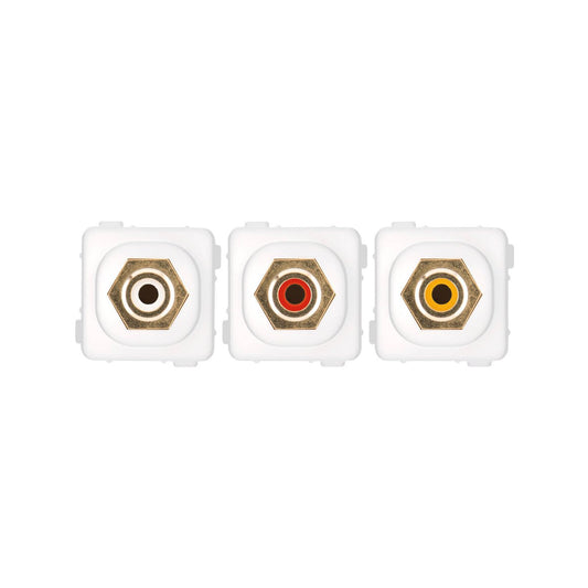 Deta RCA Wallplate Inserts - 3 Pack - Plastic & Metal - Easy Install - Auzzistore