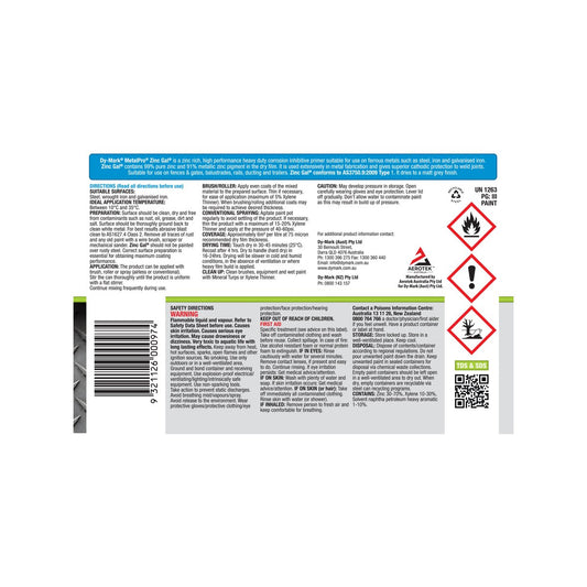 Dy Mark Metalpro Zinc Gal Primer - 500ml - Paint Primer - Rust Protection – view 2 - Auzzistore