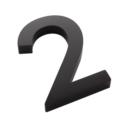 Sandleford House Number 2 - 100mm - Black Aluminium - Weather Resistant