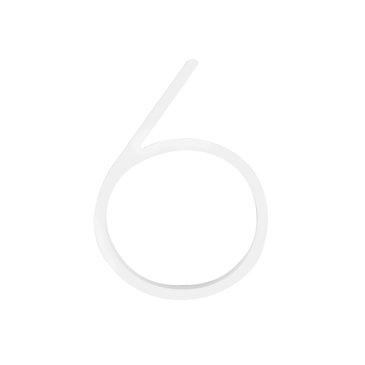 Sandleford Slimline Number 6 - 120mm - White - Durable for Indoor/Outdoor Use - Auzzistore