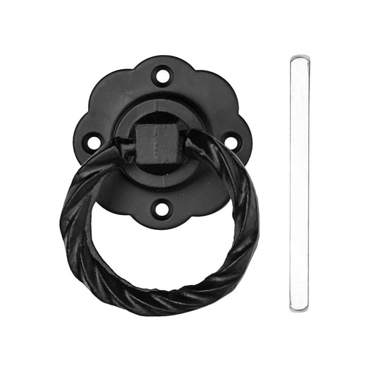 Pinnacle Black Gate Ring Pull - Steel - 75mm x 45mm - Easy To Carry - Auzzistore