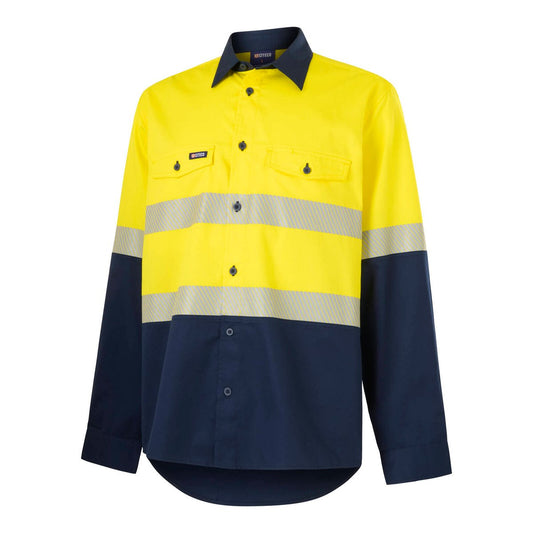 Citeco 2XL Long Sleeve Taped Shirt Hi Vis - Yellow/Navy - UPF 50+ – view 2