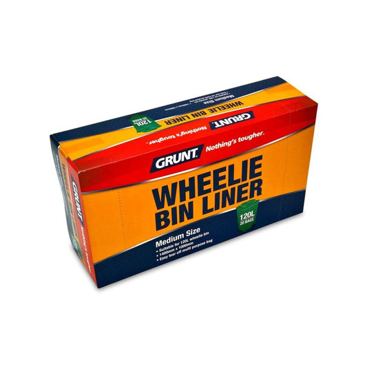 Grunt 120L Wheelie Bin Liners 20 Pack - Plastic - Easy Tear - Durable