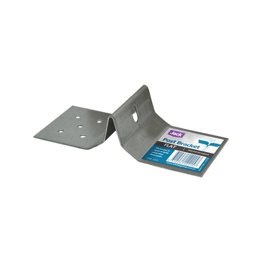 Jack Flat Post Bracket 170 x 40mm Hardened Steel Galvanised Durable - Auzzistore