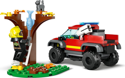 LEGO 60393 4x4 Fire Truck Rescue – Action-Packed Firefighting Playset for Kids – view 2 - Auzzistore