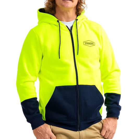 Tradie Hi Vis Yellow Hoodie XL - Comfort - High Visibility - Large Pocket – view 2