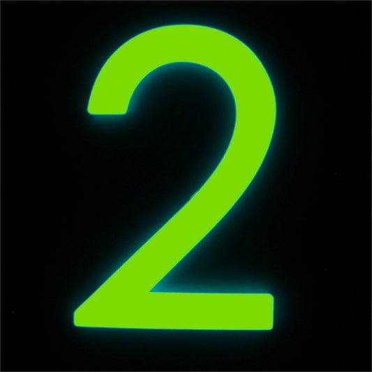 Sandleford 90mm Glow In Dark Acrylic House Number 2 - Strong Adhesive – view 2