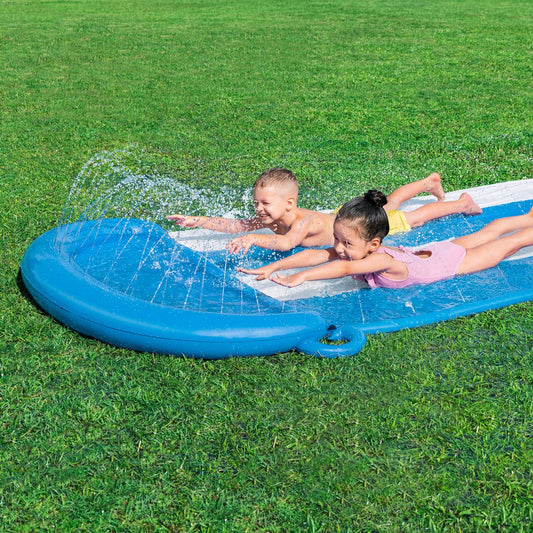 H2OGO! Double Water Slide - 4.88m - Blue - Double Lane - Built-in Splash Pool – view 2