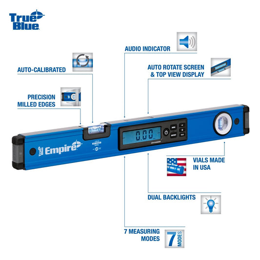 Empire Digital Spirit Level - 1200mm - Aluminium - Durable & Accurate – view 2 - Auzzistore